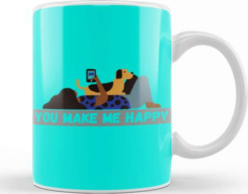 You Make Me Happy Dog Lover Gifts Kupa Bardak Porselen