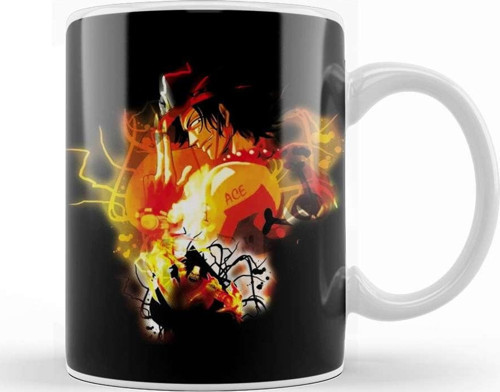 One Piece Luffy Ace Of Fire Kupa Bardak Porselen