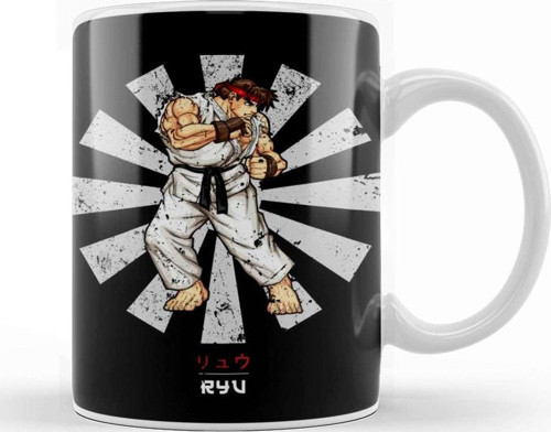 Ryu Street Fighter Retro Japanese Kupa Bardak Porselen