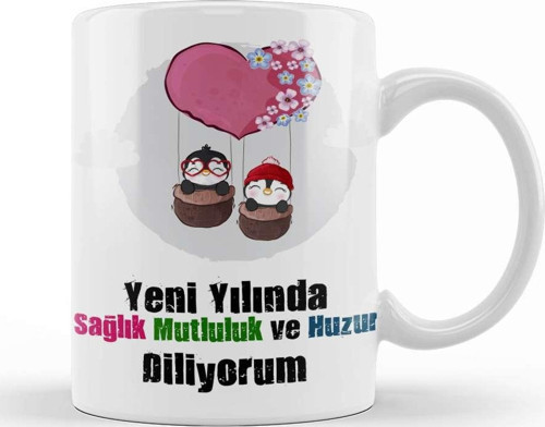Yeni Yıl Hediyesi Mutlu Yıllar 04 Kupa Bardak Porselen