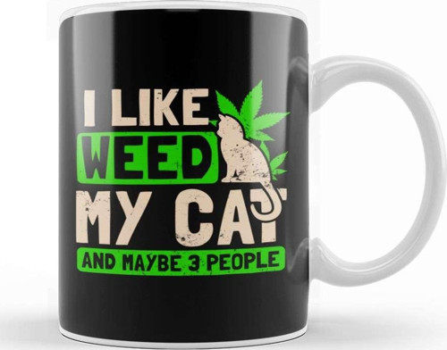 Cat Weed I Like My Cat Gift Kupa Bardak Porselen
