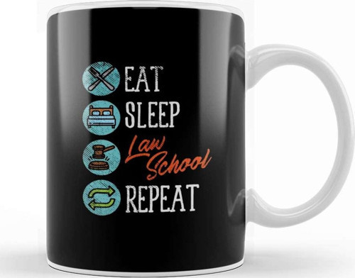 Eat Sleep Law School Repeat Kupa Bardak Porselen