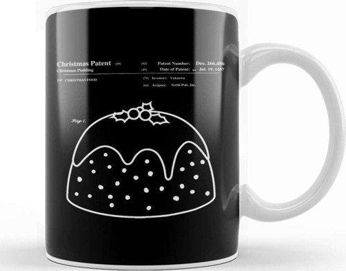 Christmas Pudding Blueprint Kupa Bardak Porselen