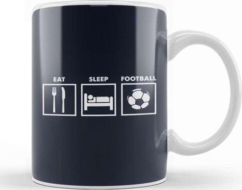 Eat Sleep Football Repeat 2 Kupa Bardak Porselen