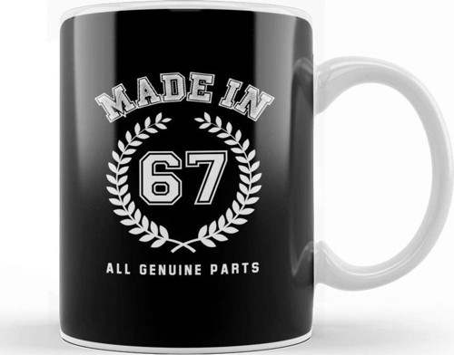 1967 Made In 67 All Genuine Parts Kupa Bardak Porselen