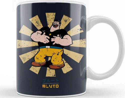 Bluto Retro Japanese Popeye Kupa Bardak Porselen