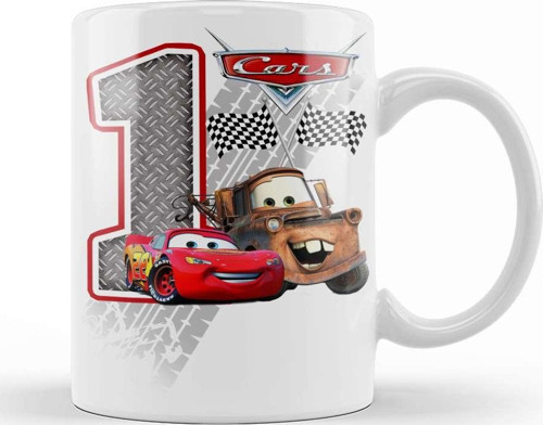 Şimşek Mcqueen 1 Bir Yaş Hediyesi Kupa Bardak Porselen