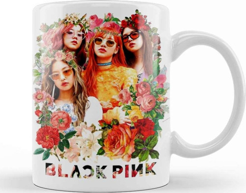 Çiçekler Arasında Blackpink Kpop Kupa Bardak Porselen