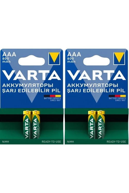 4 Adet Ready To Use 800Mah Ni-Mh Aaa Şarjlı Ince Pil