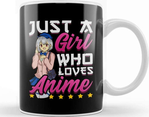 Cute Just A Girl Who Loves Anime Kupa Bardak Porselen