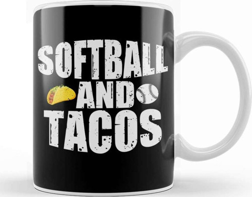 Softball And Tacos Funny Novelty Kupa Bardak Porselen