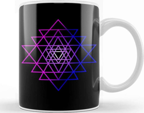 Sri Yantra Sacred Ancient Symbol Kupa Bardak Porselen