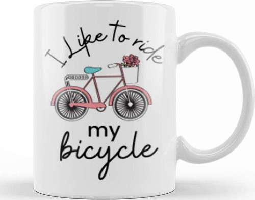 I Love My Husband Couple Bicycle Kupa Bardak Porselen