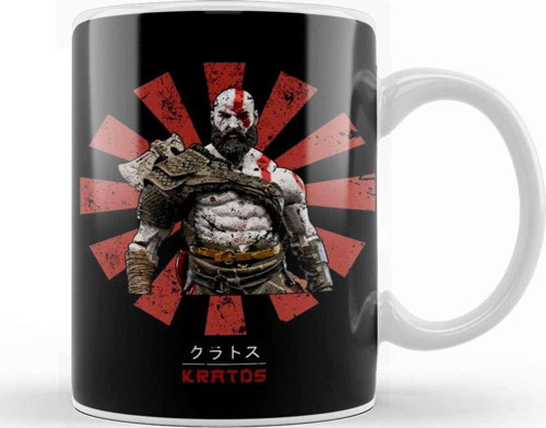 Kratos Retro Japanese God Of War Kupa Bardak Porselen