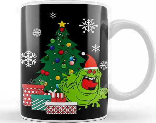 Slimer Around The Christmas Tree Kupa Bardak Porselen