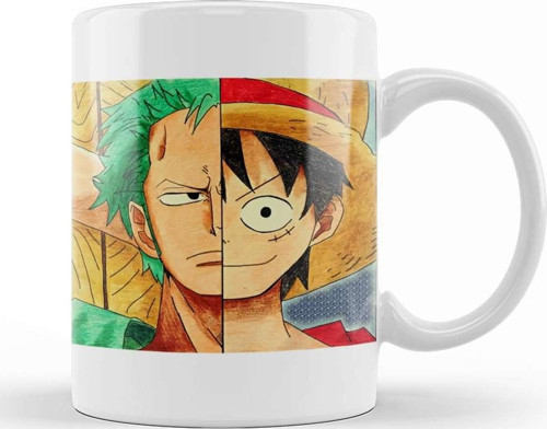 One Piece Luffy And Zoro'S Faces Kupa Bardak Porselen