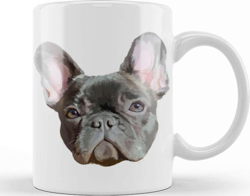 French Bulldog Frenchie Dog Love Kupa Bardak Porselen
