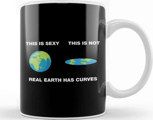 Real Earth Has Curves Flat Earth Kupa Bardak Porselen