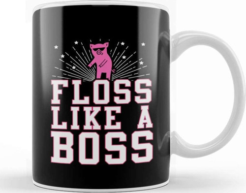 Sunglasses Pig Floss Like A Boss Kupa Bardak Porselen
