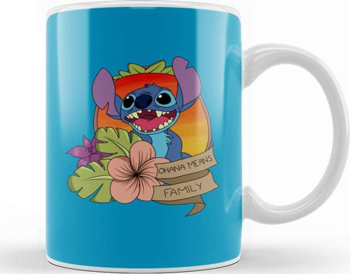 Disney Ohana Means Family Stitch Kupa Bardak Porselen