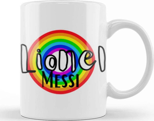 Lionel Messi Retro Rainbow Style Kupa Bardak Porselen