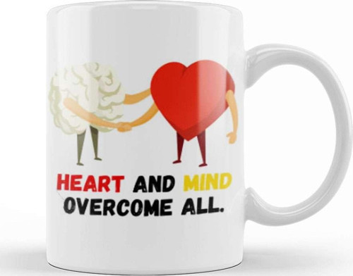 Mind Heart And Mind Overcome All Kupa Bardak Porselen