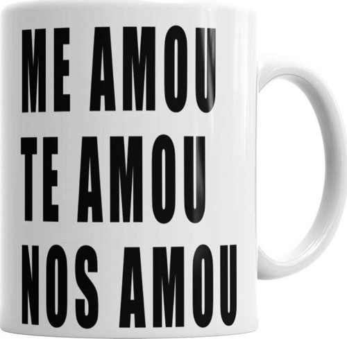 Me Amou Te Amou Nos Amou Branca Kupa Bardak Porselen