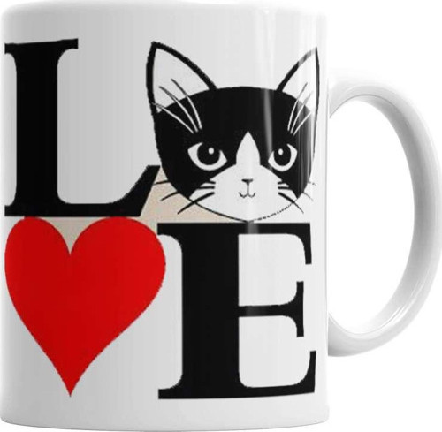 I Lowe Kedi Seni Seviyorum Kedi Kupa Bardak Porselen