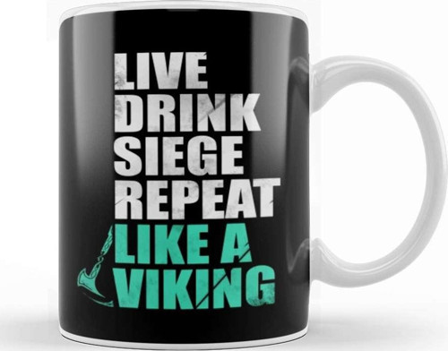 Assassins Creed Valhalla Viking Life Motto Kupa Bardak Porselen