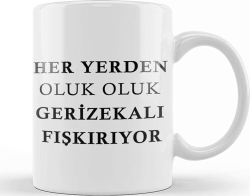 Her Yerden Oluk Oluk Gerizekalı Fışkırıyor Kupa Bardak Porselen