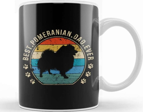 Best Pomeranian Dad Ever Gift Father'S Day Kupa Bardak Porselen