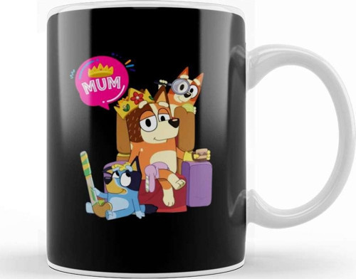 Bluey Mom Dad Funny Queen For Family Lover Kupa Bardak Porselen