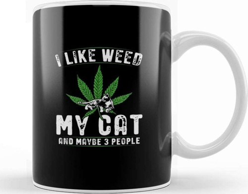 I Like Weed My Cat And Maybe 3 People Kedi Kupa Bardak Porselen