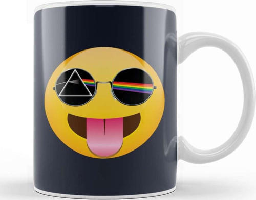 Dark Side Of The Sticking Out Tongue Emoji Kupa Bardak Porselen