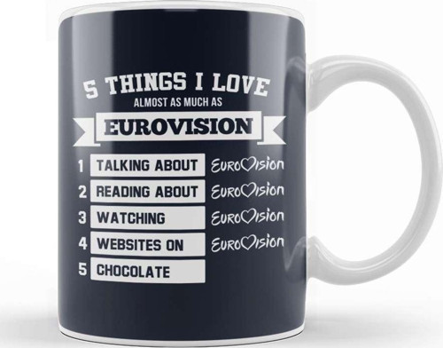 Things I Love Almost As Much As Eurovision Kupa Bardak Porselen