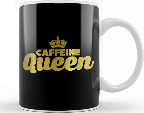 Cute & Funny Caffeine Queen Coffee Addicts Kupa Bardak Porselen