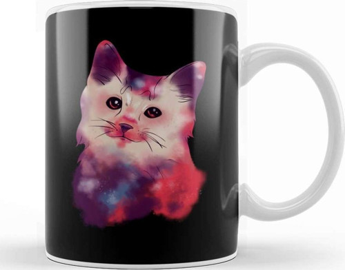 Cute Galactic Cat Space Exploration Kitten Kupa Bardak Porselen