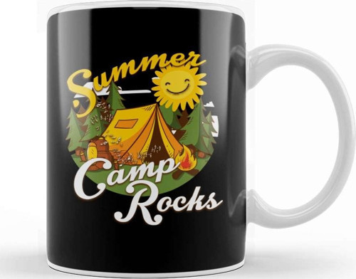 Cute Summer Camp Rocks Camping Fun Campers Kupa Bardak Porselen