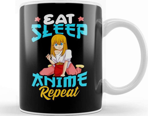 Eat Sleep Anime Repeat Cute Anime Obsessed Kupa Bardak Porselen