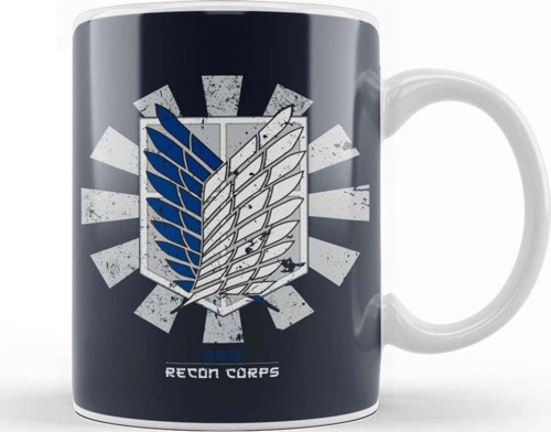 Recon Corps Retro Japanese Attack On Titan Kupa Bardak Porselen