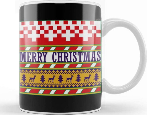Merry Christmas Yılbaşı Yeni Yıl Konseptli Kupa Bardak Porselen