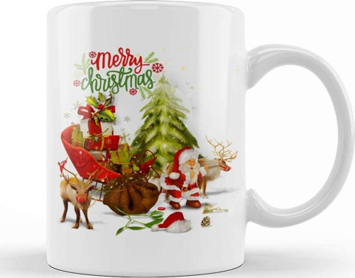 Yılbaşı Yeni Yıl Konseptli Noel Christmas Kupa Bardak Porselen