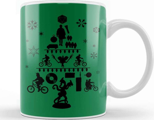 Stranger Things Christmas Tree Silhouette Kupa Bardak Porselen