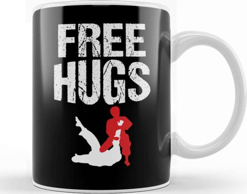 Cute Free Hugs Jiu Jitsu Bjj Martial Arts Kupa Bardak Porselen