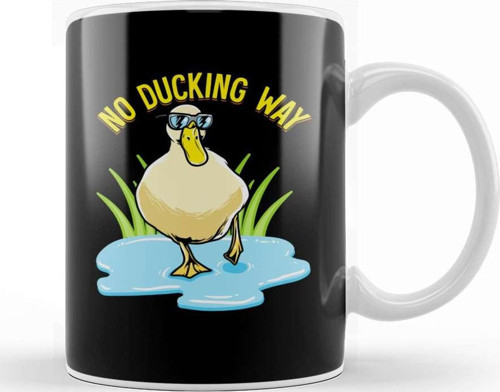 No Ducking Way Adorable Duck Pun Duckling Kupa Bardak Porselen