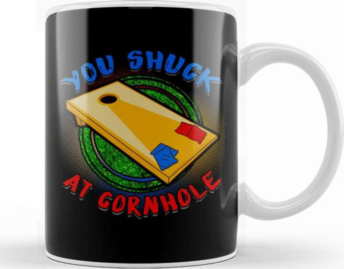 You Shuck At Cornhole Punny Corn Hole Pun Kupa Bardak Porselen