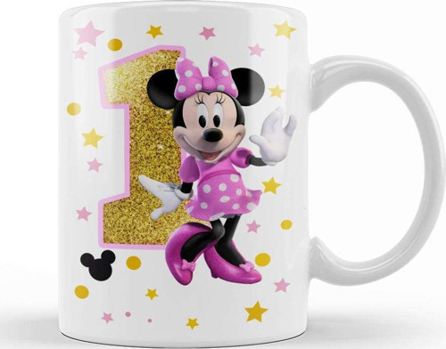 Mini Fare Minnie Mouse 1 Bir Yaş Hediyesi Kupa Bardak Porselen
