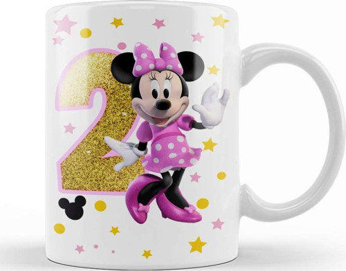Mini Fare Minnie Mouse 2 İki Yaş Hediyesi Kupa Bardak Porselen