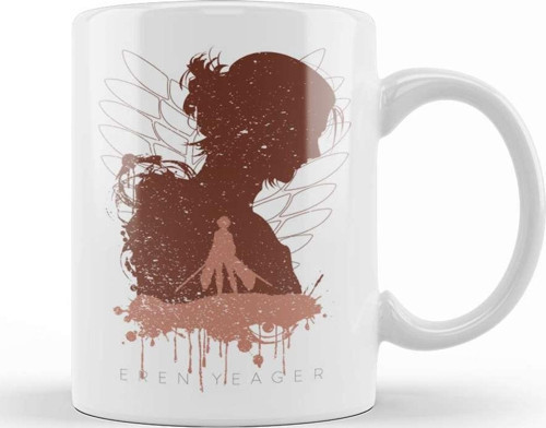 Attack On Titan Eren Jaeger In Silhouette Kupa Bardak Porselen