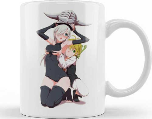 Meliodas Elizabeth Tthe Seven Deadly Sins Kupa Bardak Porselen